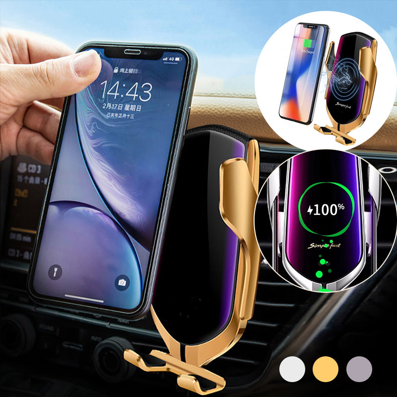 Trådløs automatisk sensor biltelefonholder og oplader