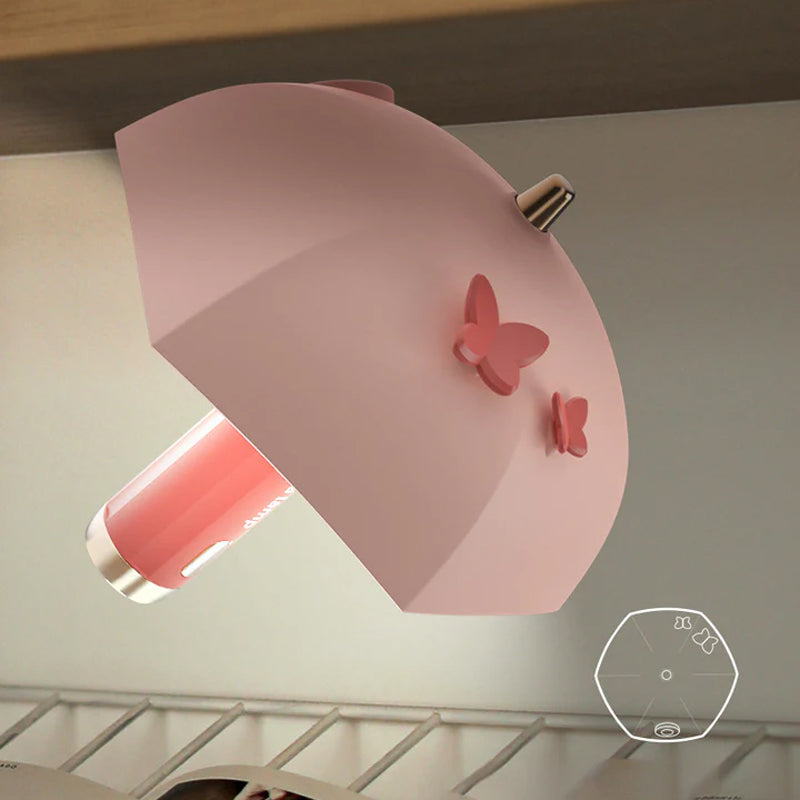 Mini paraplyformet natlampe med USB genopladeligt batteri