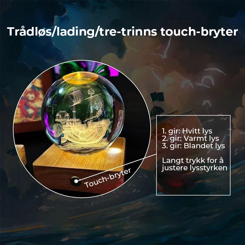 Crystal Ball Night Light Creative DIY Oppladbar Lighting Night Light