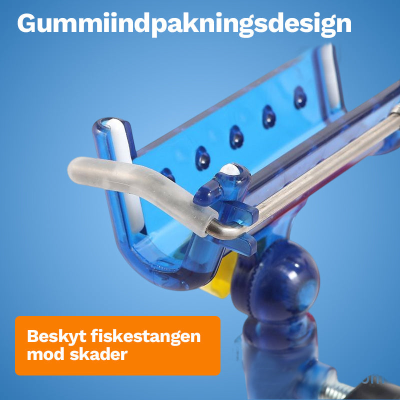 Selvlåsende tårnbeslag til fiskestang