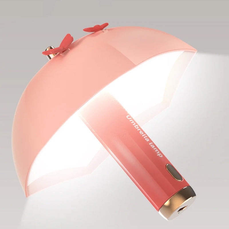 Mini paraplyformet natlampe med USB genopladeligt batteri