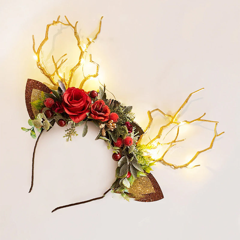 Julerensdyrspandebånd med blomster