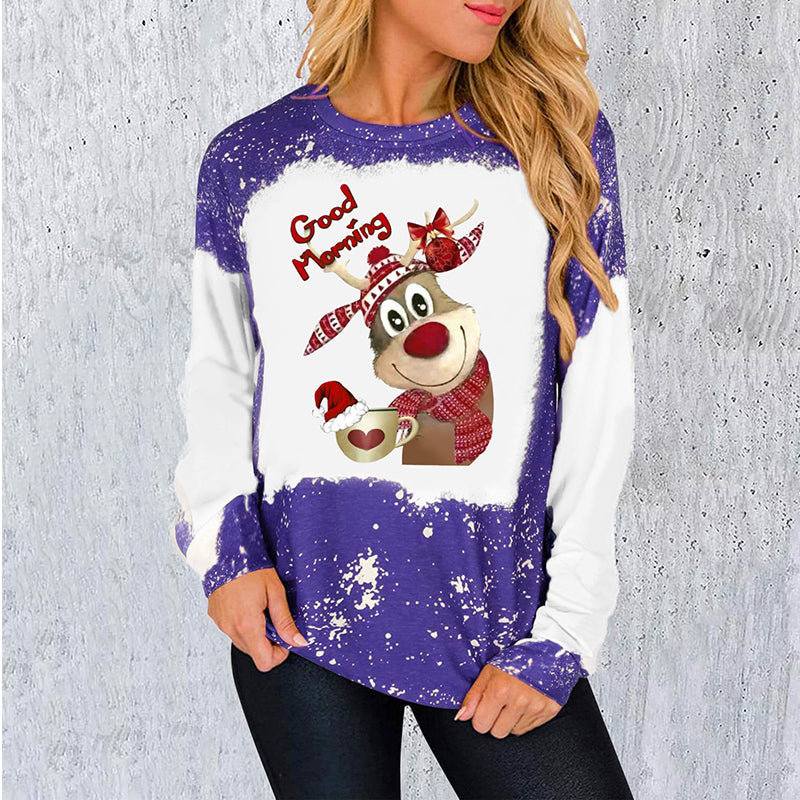 Julesweater med rensdyrtryk