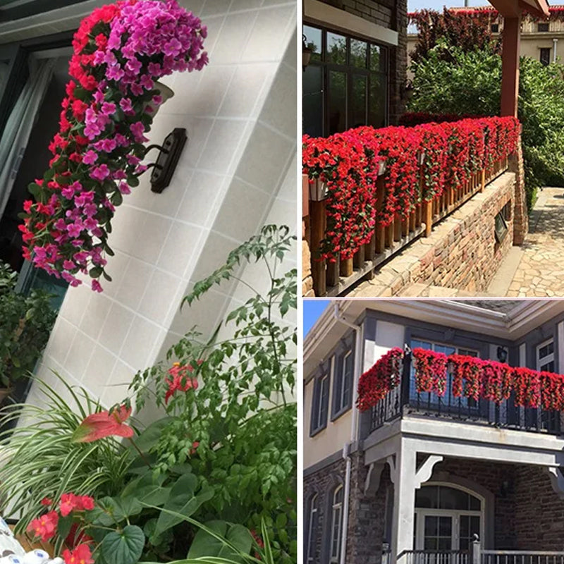 Kunstig blomsterkurv til ophængning
