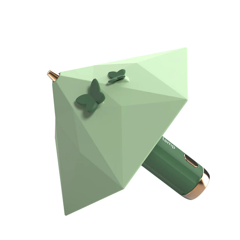 Mini paraplyformet natlampe med USB genopladeligt batteri