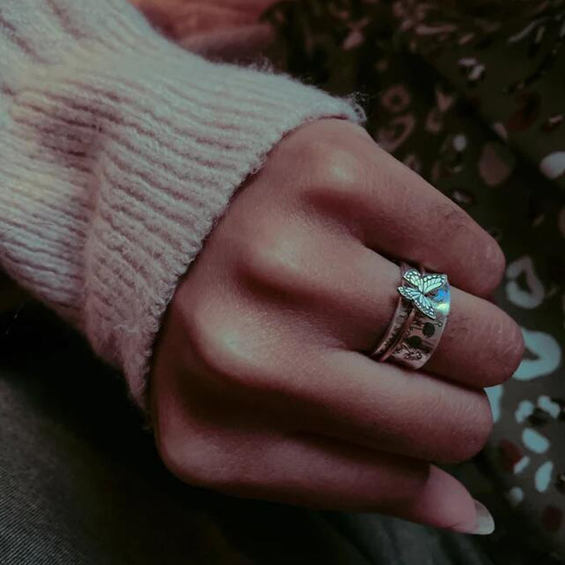 Sommerfugle Sølv Spinner Ring