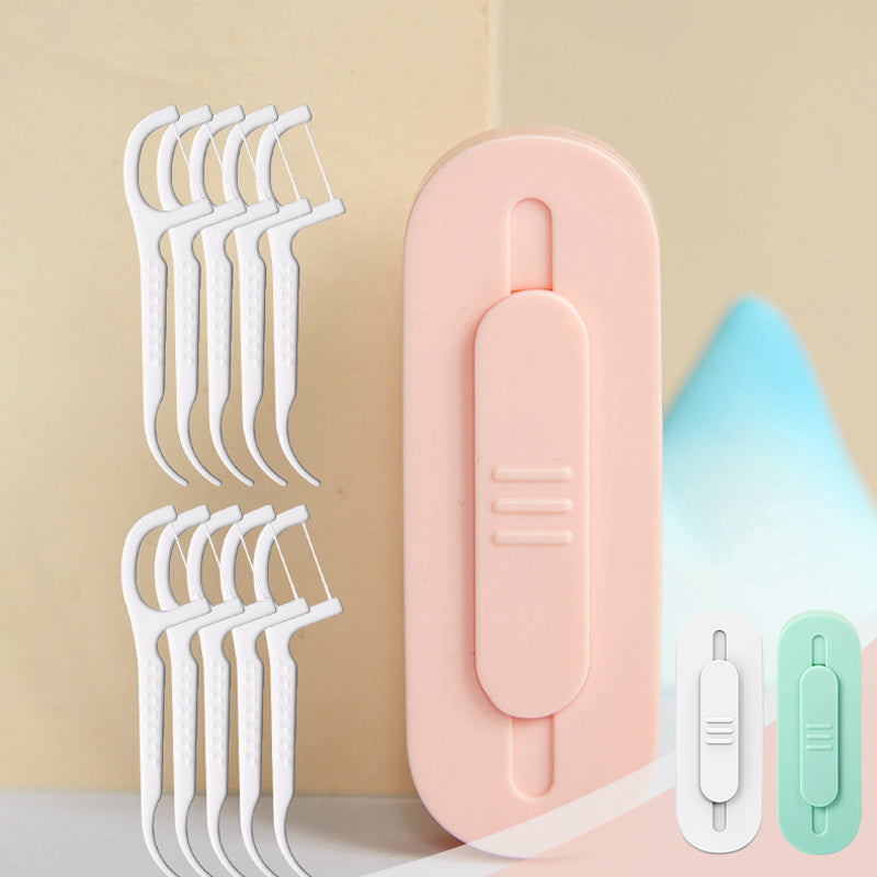 Bærbar to-vejs tandtrådsdispenser