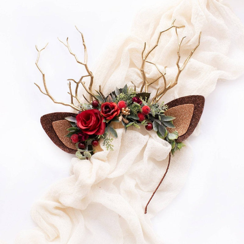 Julerensdyrspandebånd med blomster