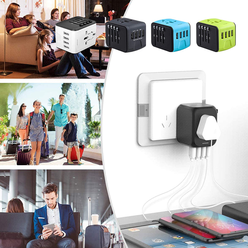 Smart universal rejseadapter med spændingskonvertering