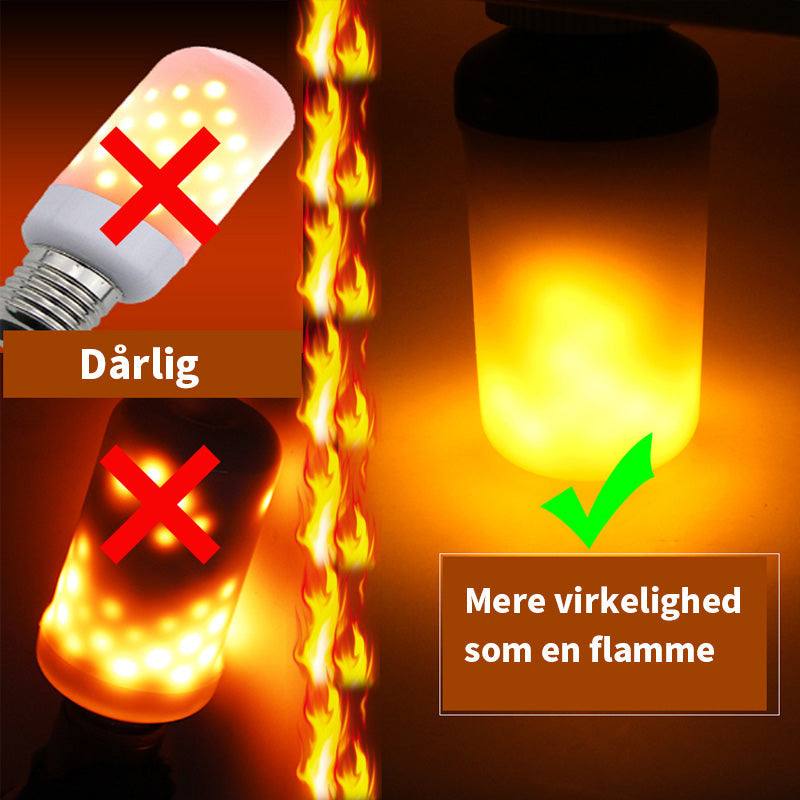 LED lyspære med flammeeffekt