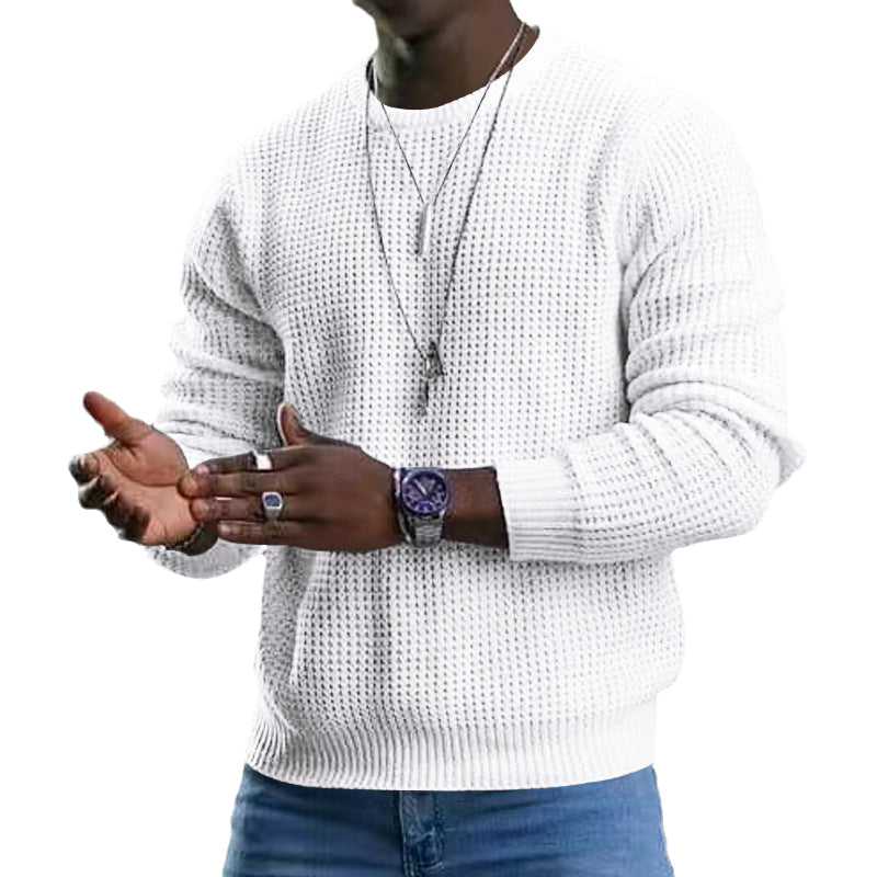 Langærmet Pullover-sweater med rund hals