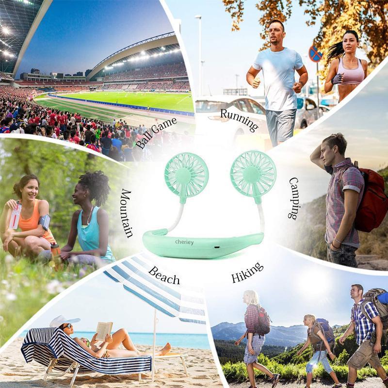 Genopladelige mini-halsventilatorer