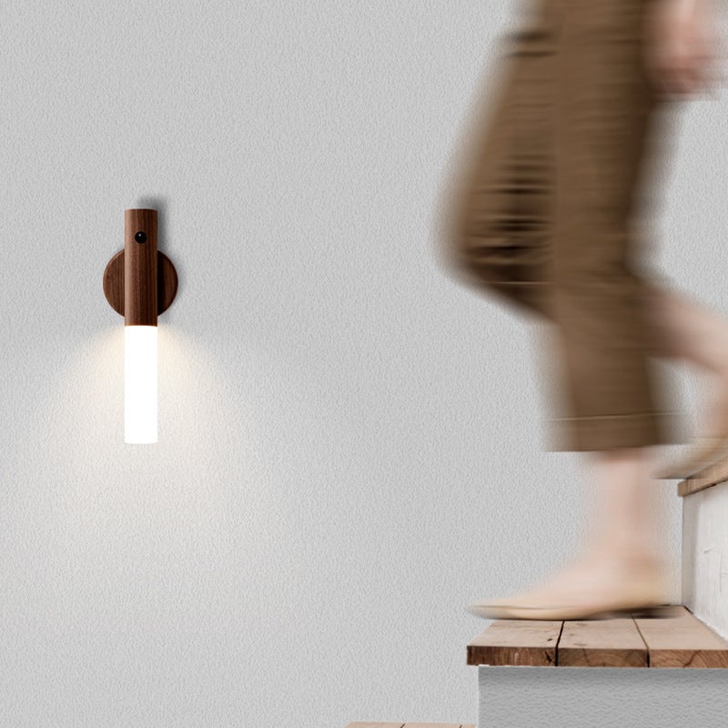 360 ° drejelig LED-væglampe i træ