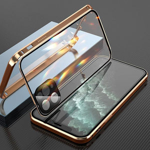 iPhone cover med dobbeltsidet spænde