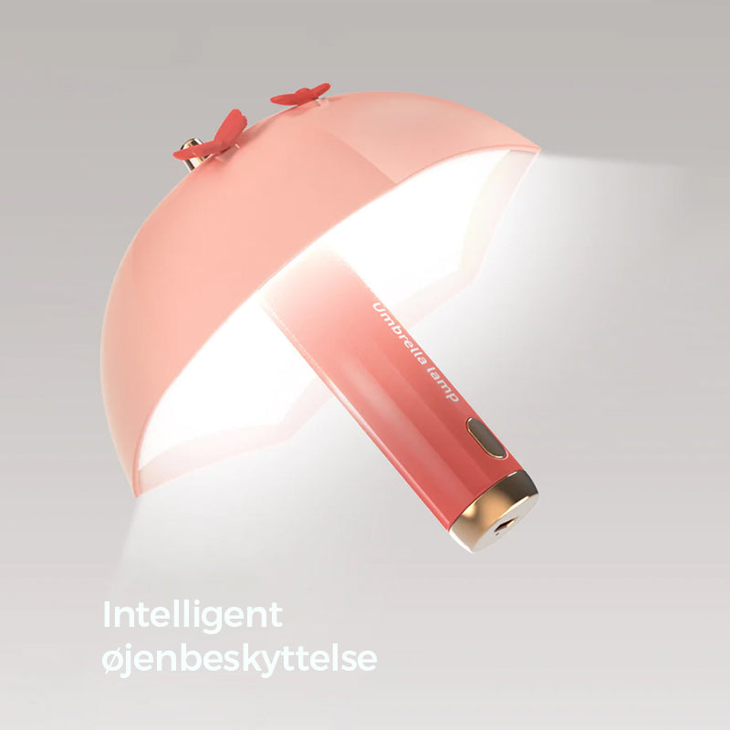 Mini paraplyformet natlampe med USB genopladeligt batteri