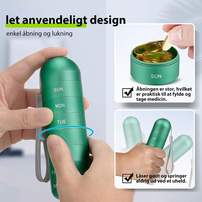 Praktisk 7 dages rejsepilleetui