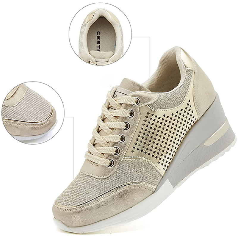Høje sneakers med kilehæl til kvinder