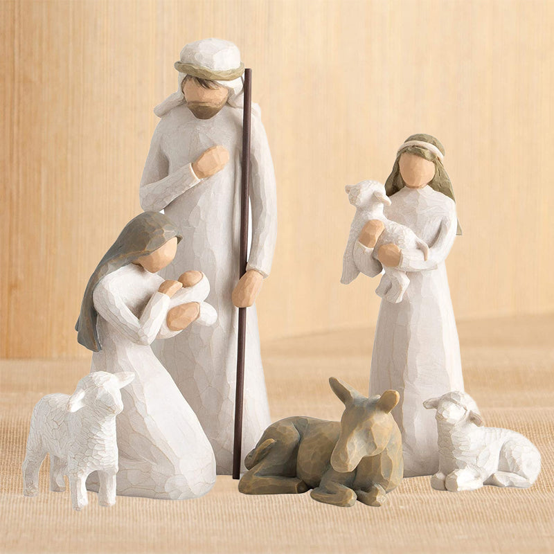 Willow Tree Nativity Figurines 6 PCs Resin Easter Ornament