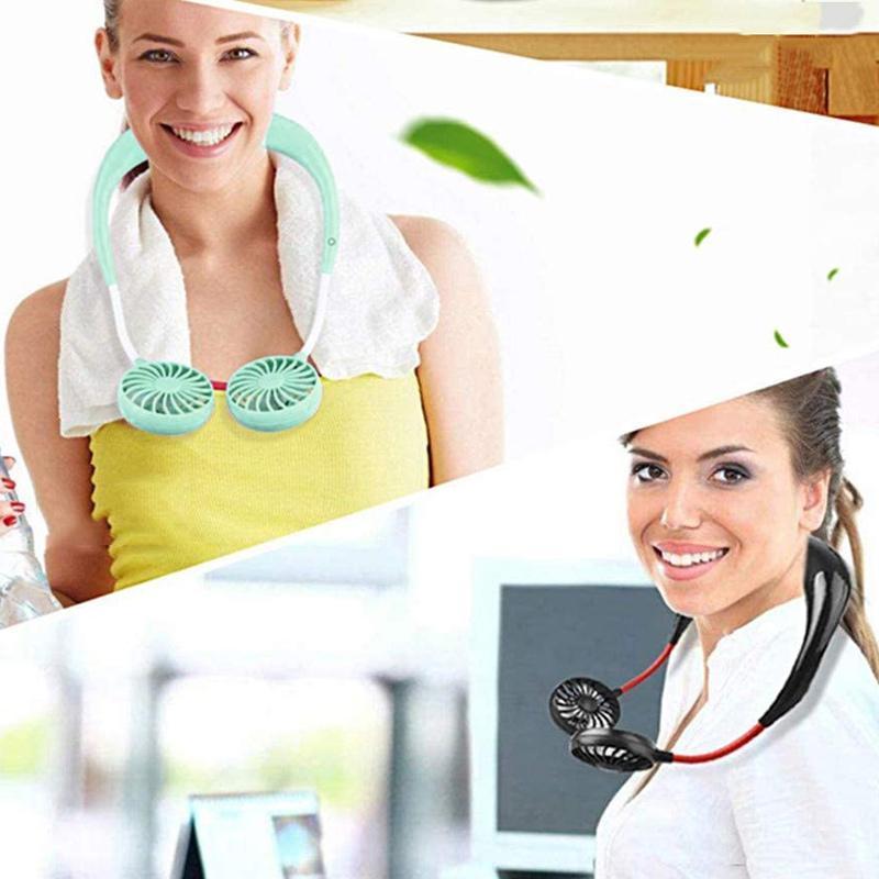 Genopladelige mini-halsventilatorer