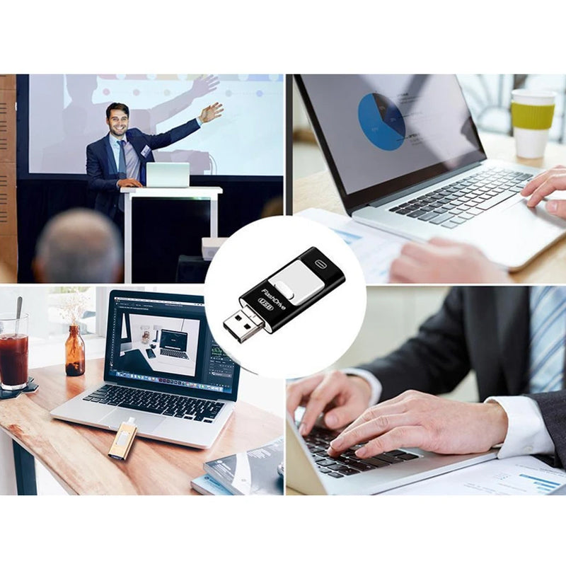 Bærbart USB-flashdrev til iPhone, iPad og Android