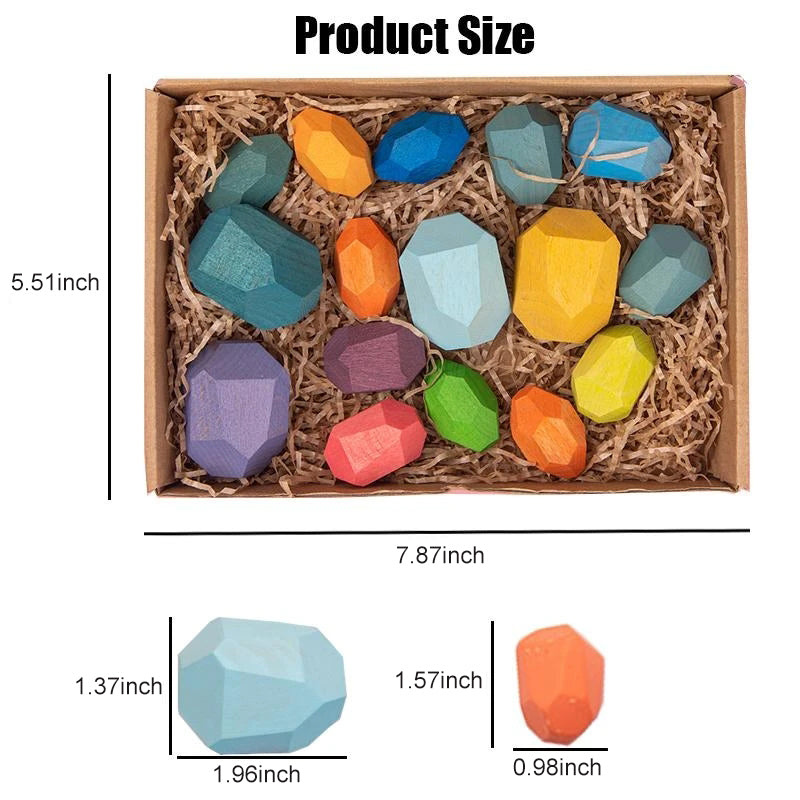 Stenblokkesæt i træ | Balancespil