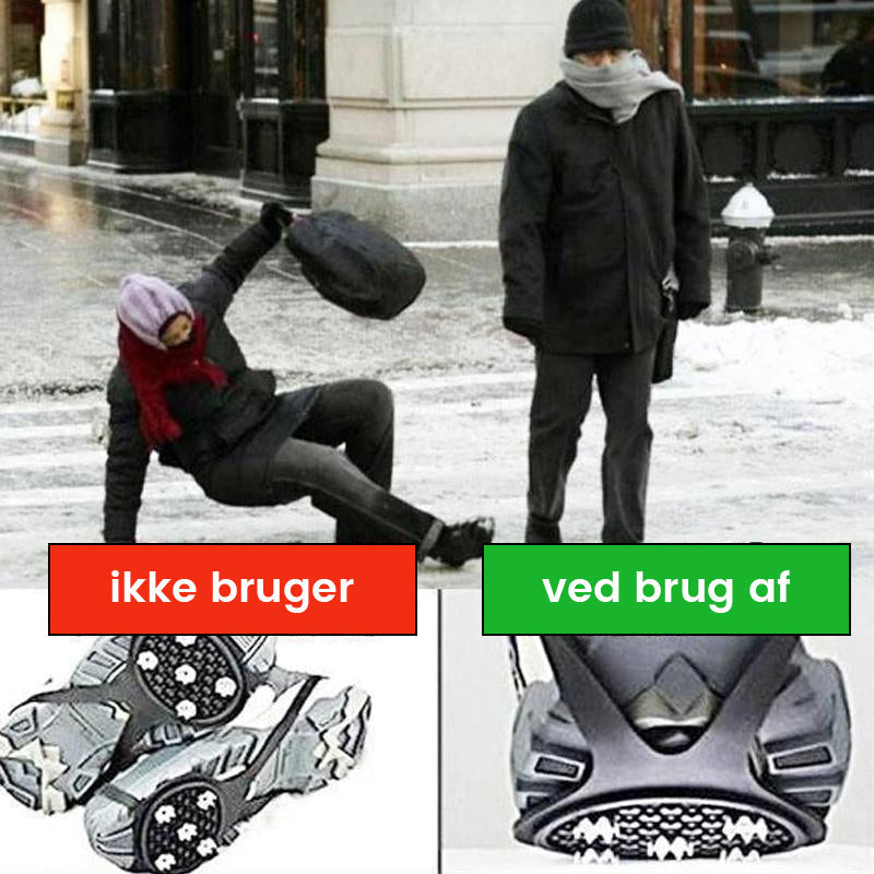 Skosålsunderlag til fodfæste på is- og sneoverflader med skridsikker silikone