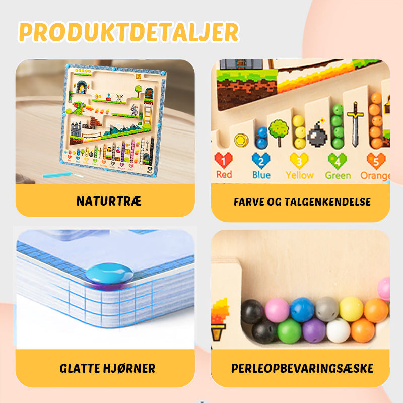 Labyrint med magnetiske farver og tal