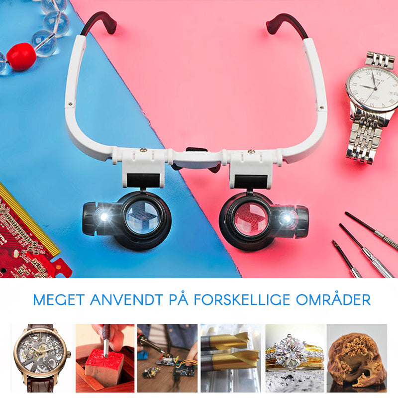 LED-brille forstørrelsesglas