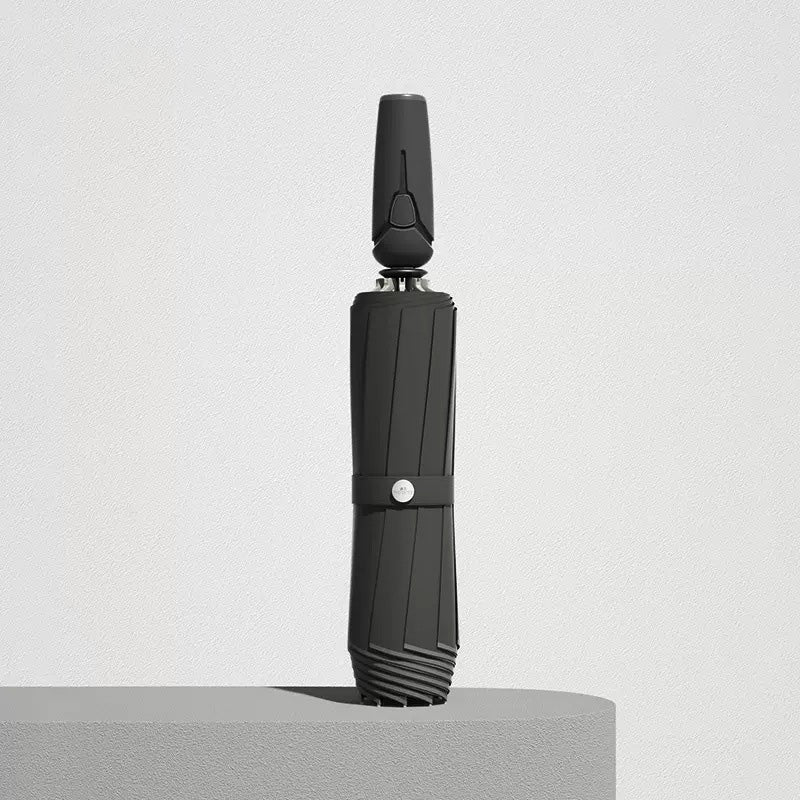 Trefoldig Selvåbnende og -lukkende paraply med spænde