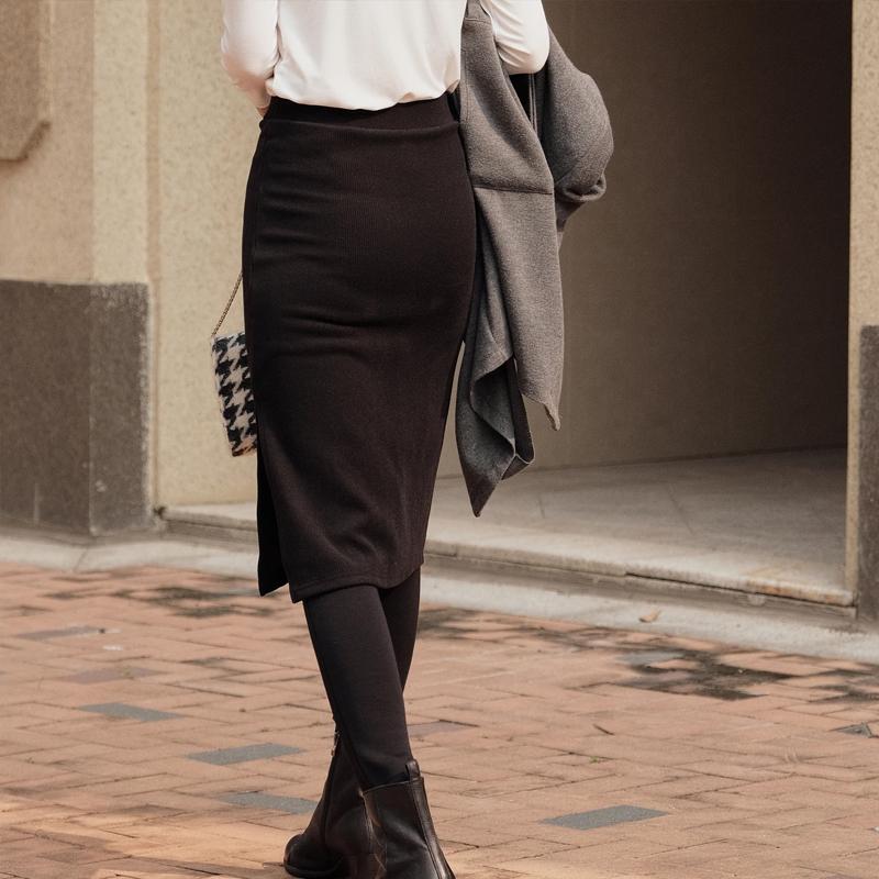 Vinter termiske fleece leggings med nederdel