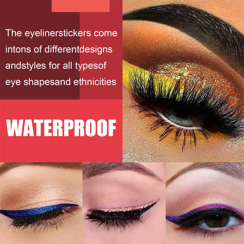 Genanvendelige eyeliner og øjenvippeklistermærker (4 par)