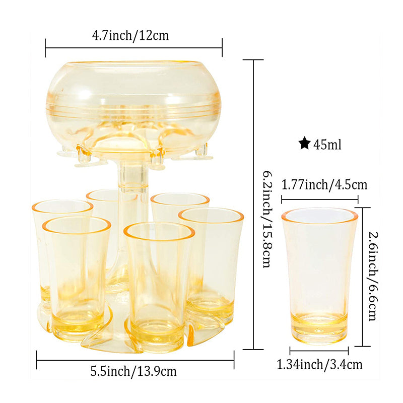 Dispenser og holder til 6 shotglas
