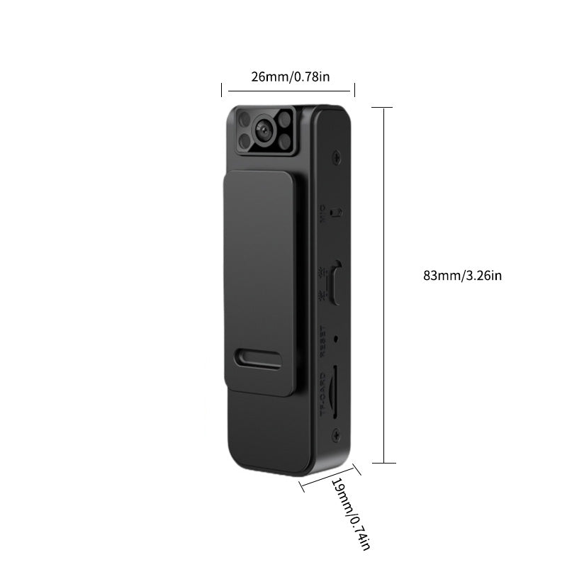 HD kamera med magnetisk clips bagpå