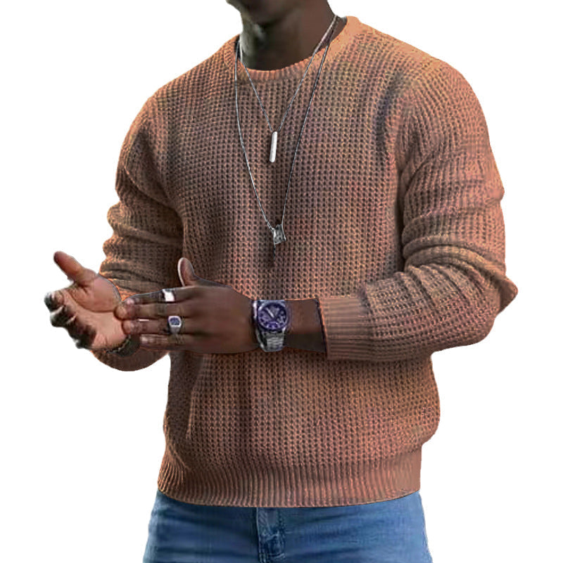 Langærmet Pullover-sweater med rund hals