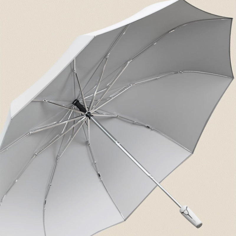 Trefoldig Selvåbnende og -lukkende paraply med spænde