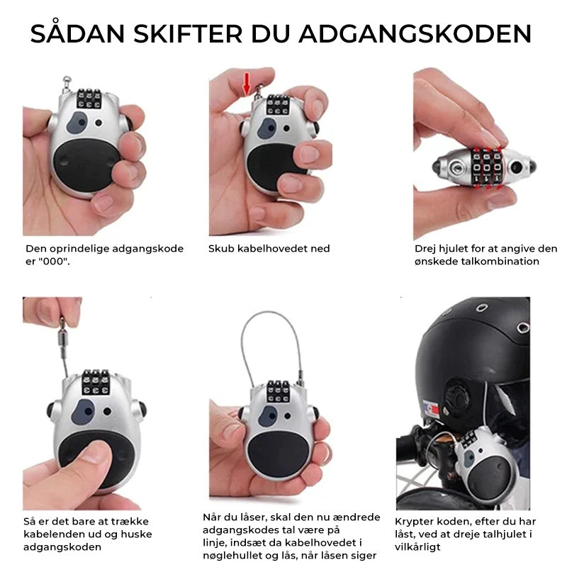 Tyverisikret teleskopisk kabellås