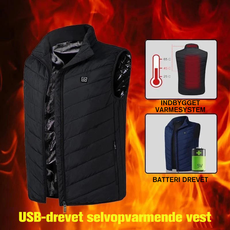Hurtigtvarmende vest (8 varmelegemer)