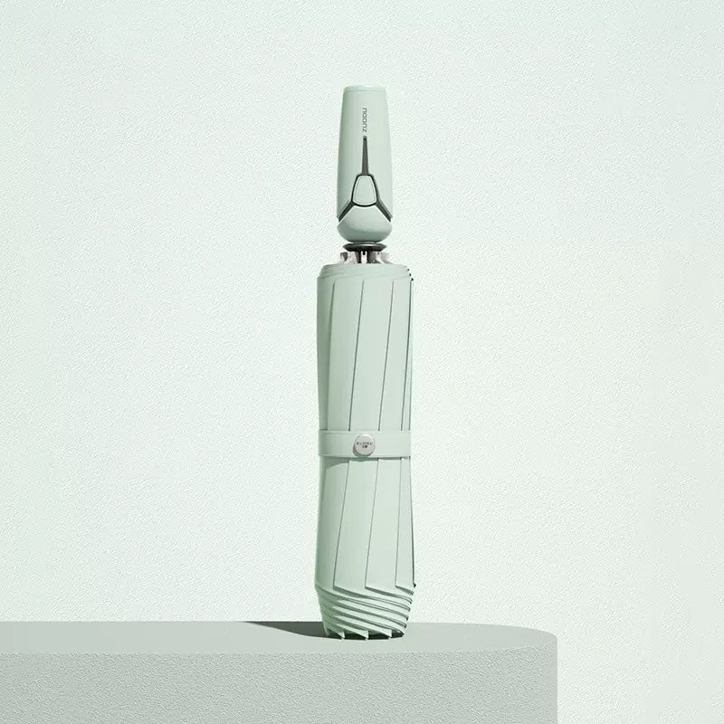 Trefoldig Selvåbnende og -lukkende paraply med spænde