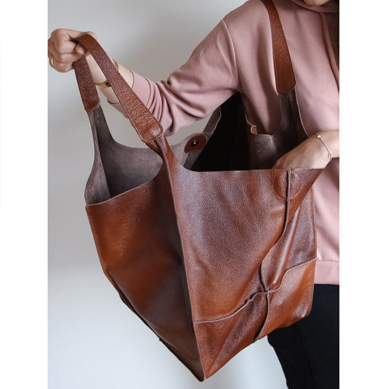 Kvinder Oversize Weekender læder håndtasker