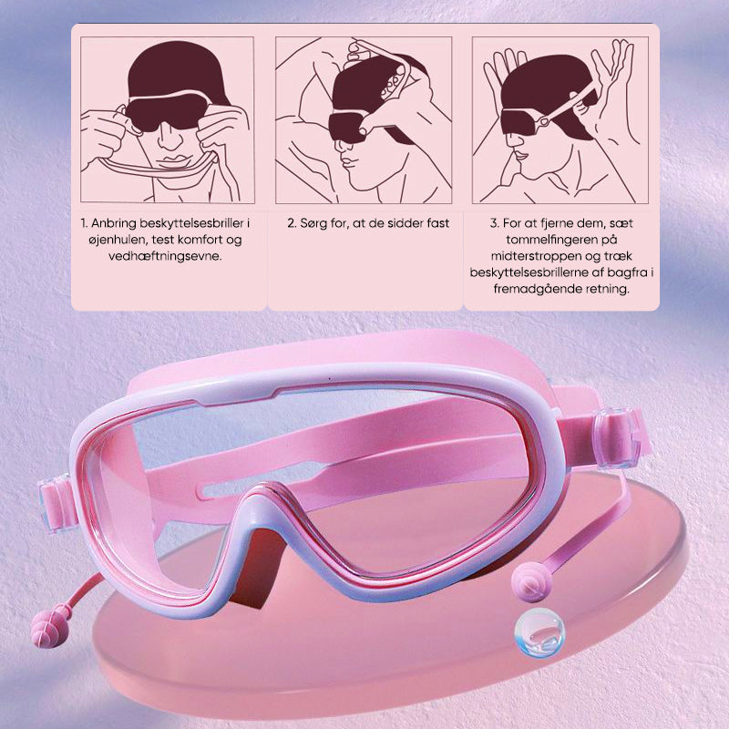 Anti-duggende svømmebriller med stort stel