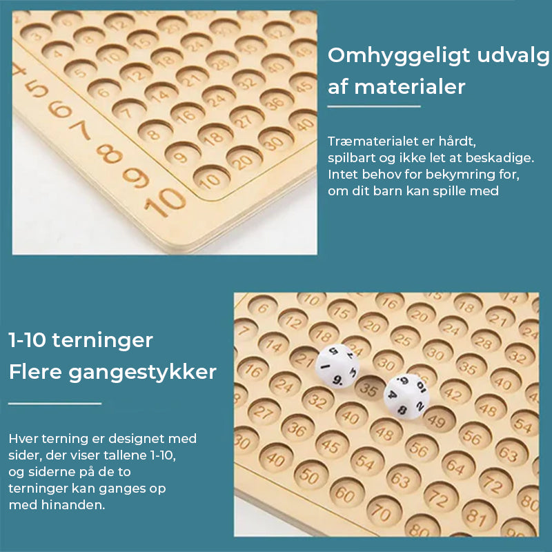 Montessori Multiplikations-brætspil i træ