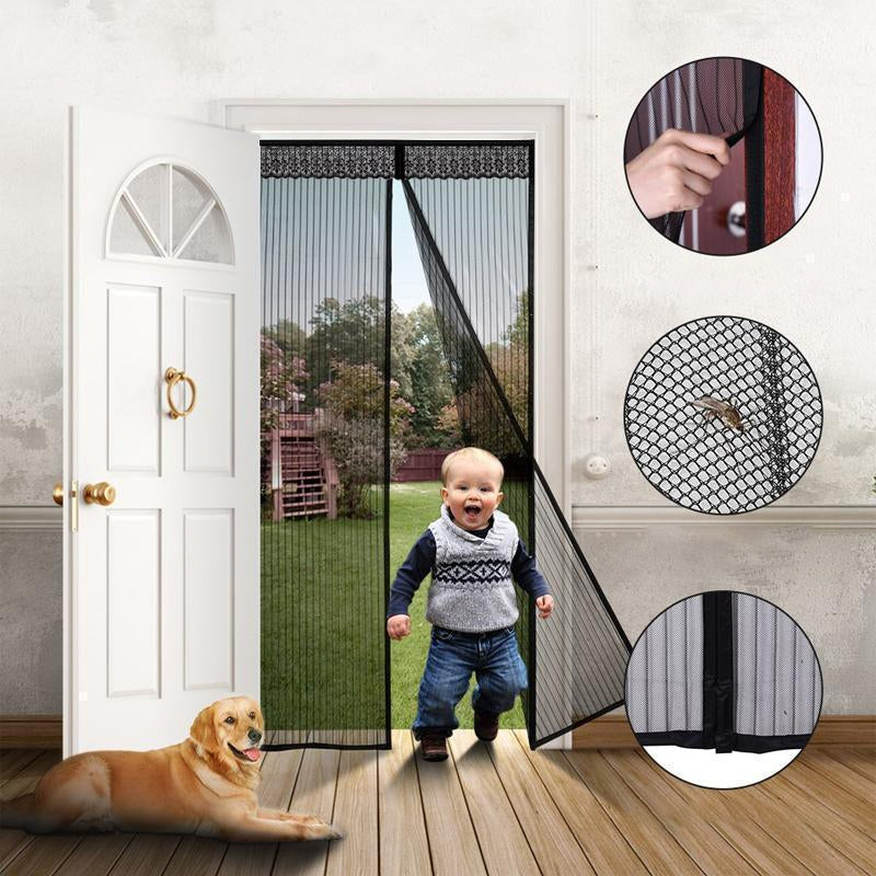 Magnetisk skærmdør med velcro med fuld ramme