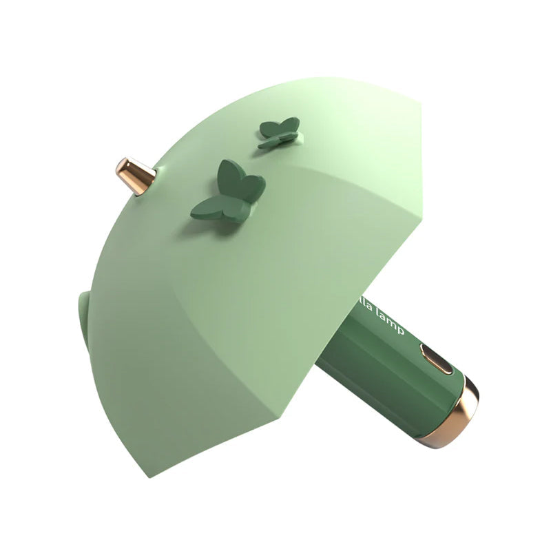 Mini paraplyformet natlampe med USB genopladeligt batteri