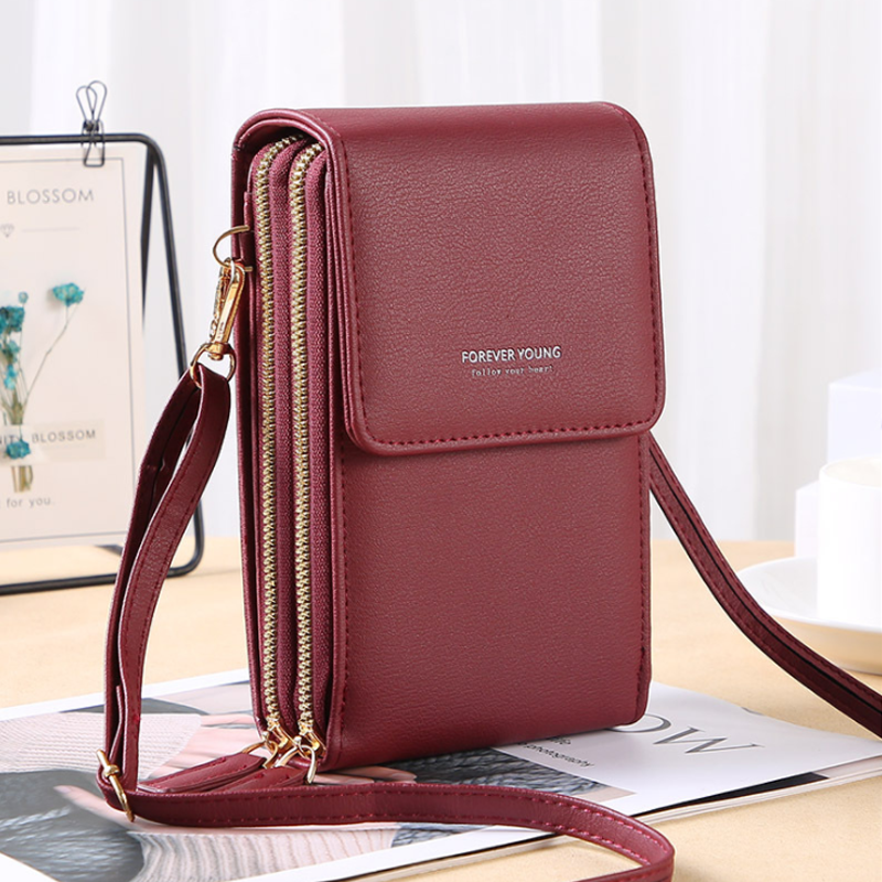 Stor kapacitet Crossbody berøringsskærm telefontaske