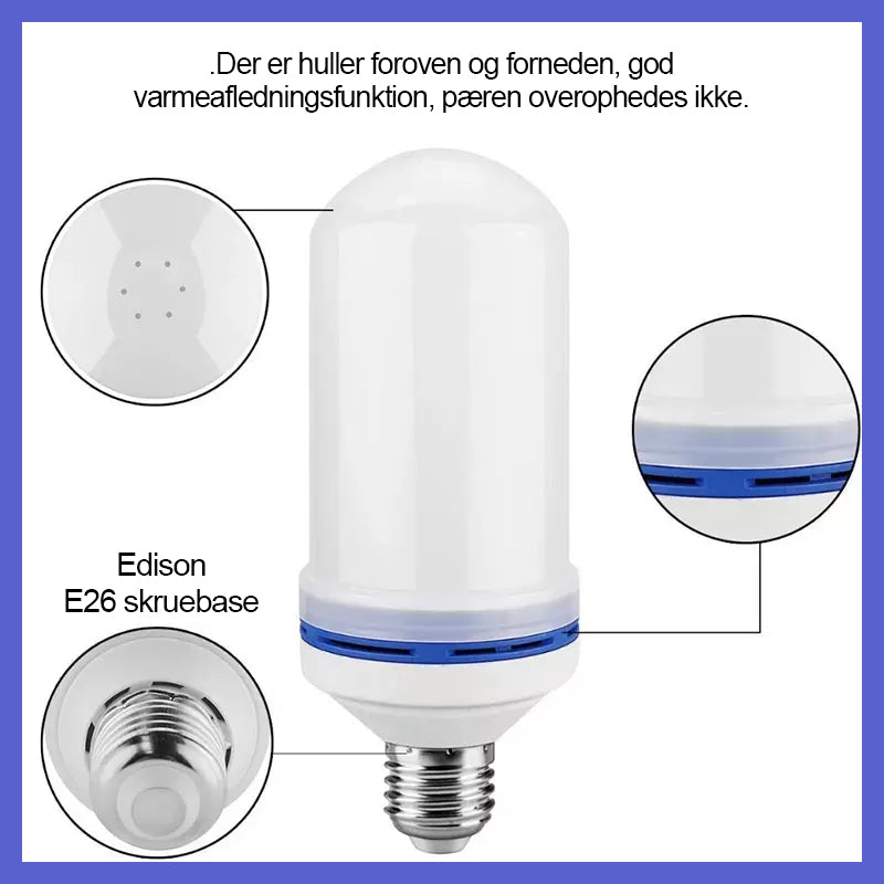 LED flamme pære med tyngdekraftsfølende effekt