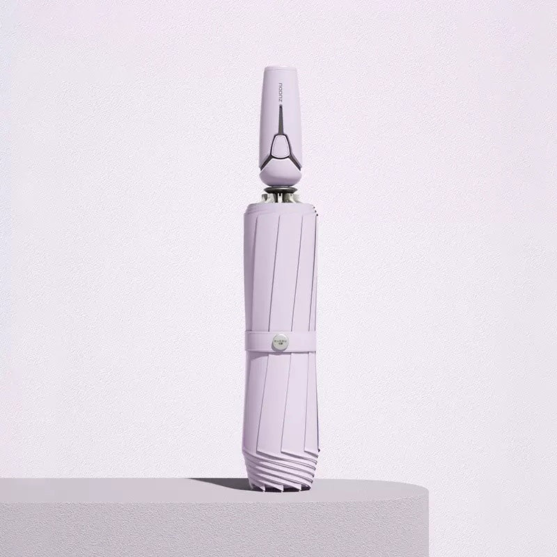 Trefoldig Selvåbnende og -lukkende paraply med spænde