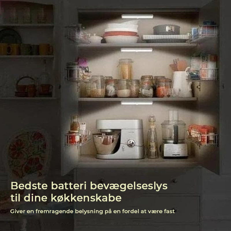 LED-belysning med bevægelsessensor til kabinetter