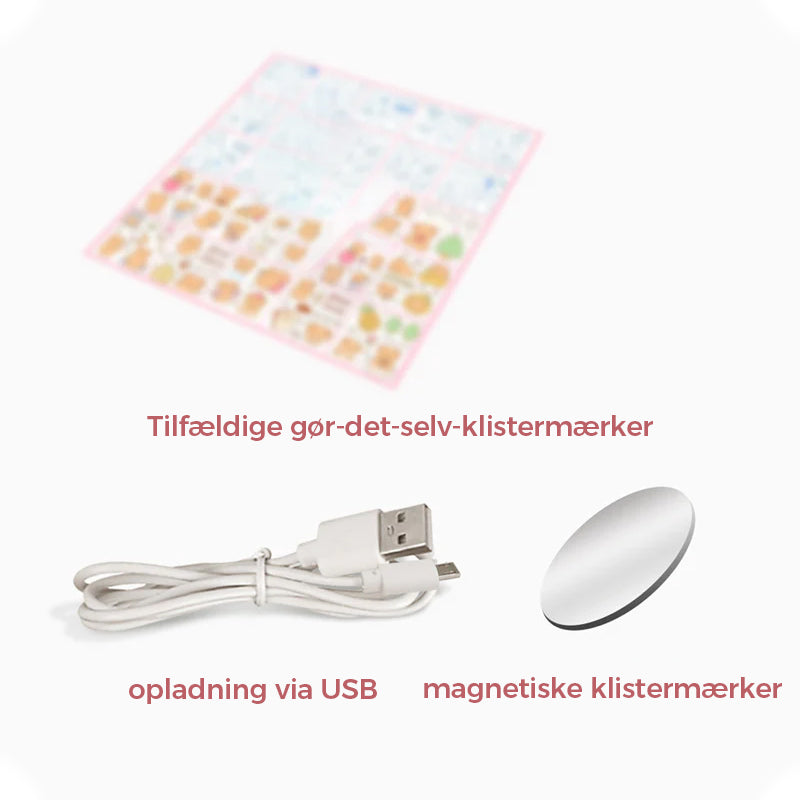 Mini paraplyformet natlampe med USB genopladeligt batteri