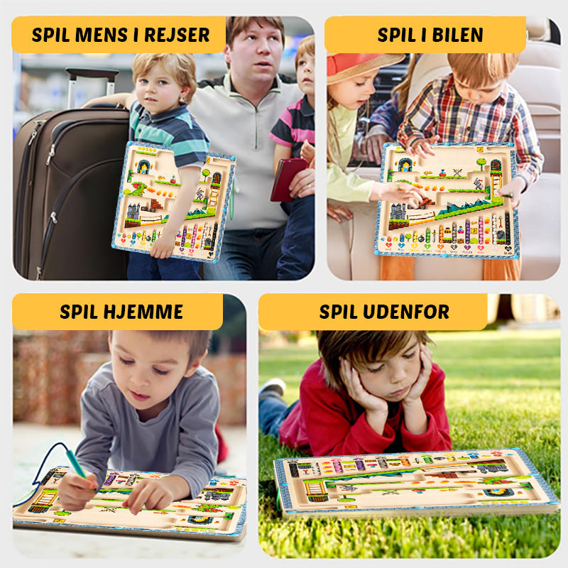 Labyrint med magnetiske farver og tal