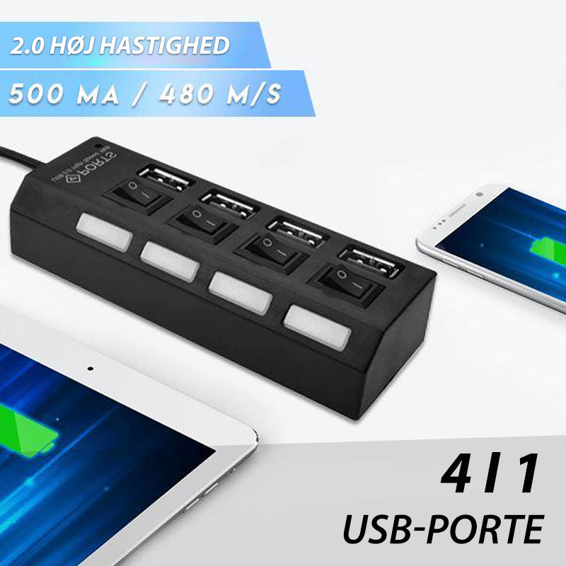 USB-hub med flere porte og høj hastighed